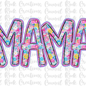 Mamá png, Flores silvestres, Letras a mano, Día de la Madre, Archivo digital, Sublimación, DTF