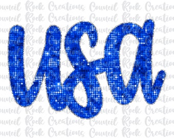 USA PNG, Sequin Bling, Silver Glitter Outline, Patriotic, 4th of July, Sublimation Download, DTF