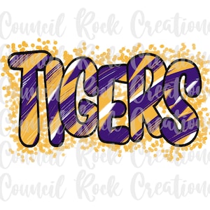 Tallassee Tigers PNG | Purple | Gold | Digital File | Sublimation Download