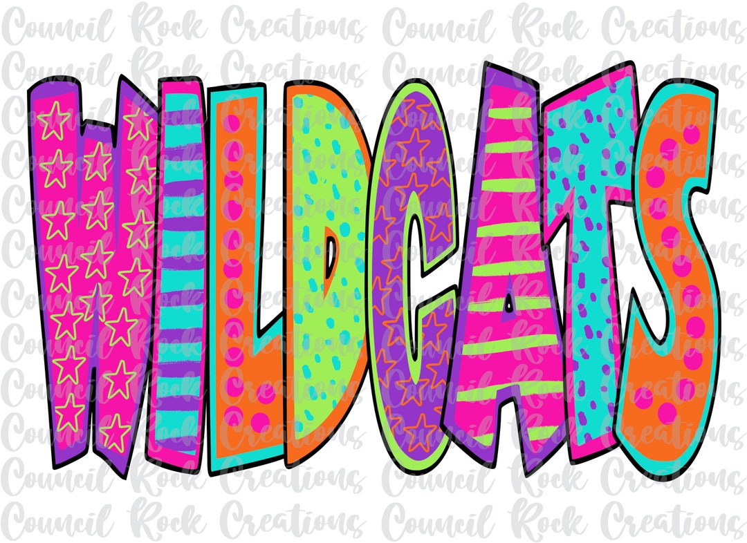 Wildcats PNG, Colorful, School Spirit, Team Spirit, Digital File ...