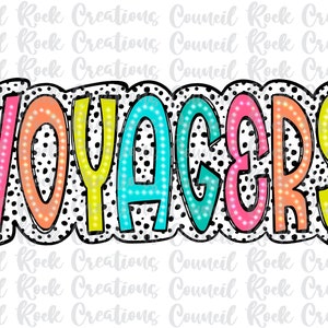 Voyagers PNG, Colorful, Dalmatian Dots, Mascot, School Spirit, Team Spirit, Digital Gile, Sublimation Download, DTF