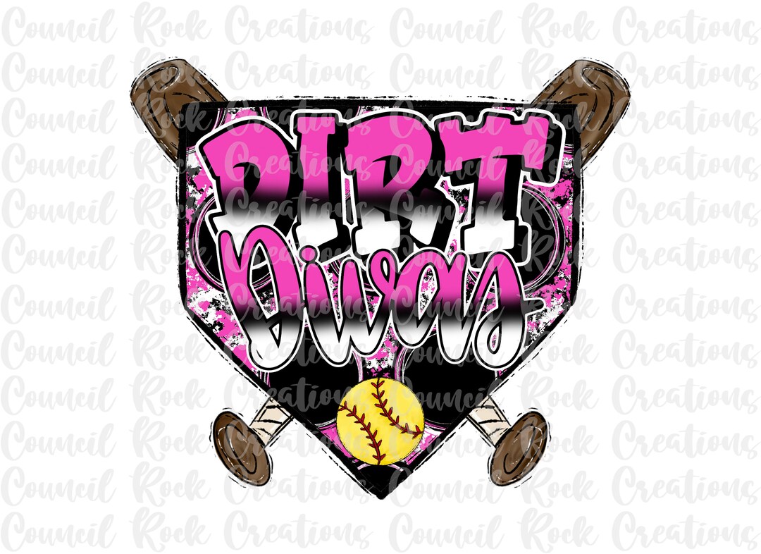 Dirt Divas Softball PNG Graffiti Polka Dot Home Plate Game Etsy