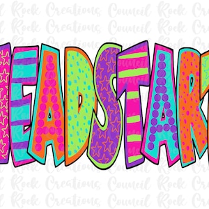 Headstart PNG, Colorful, School, Digital File, Sublimation Download, DTF