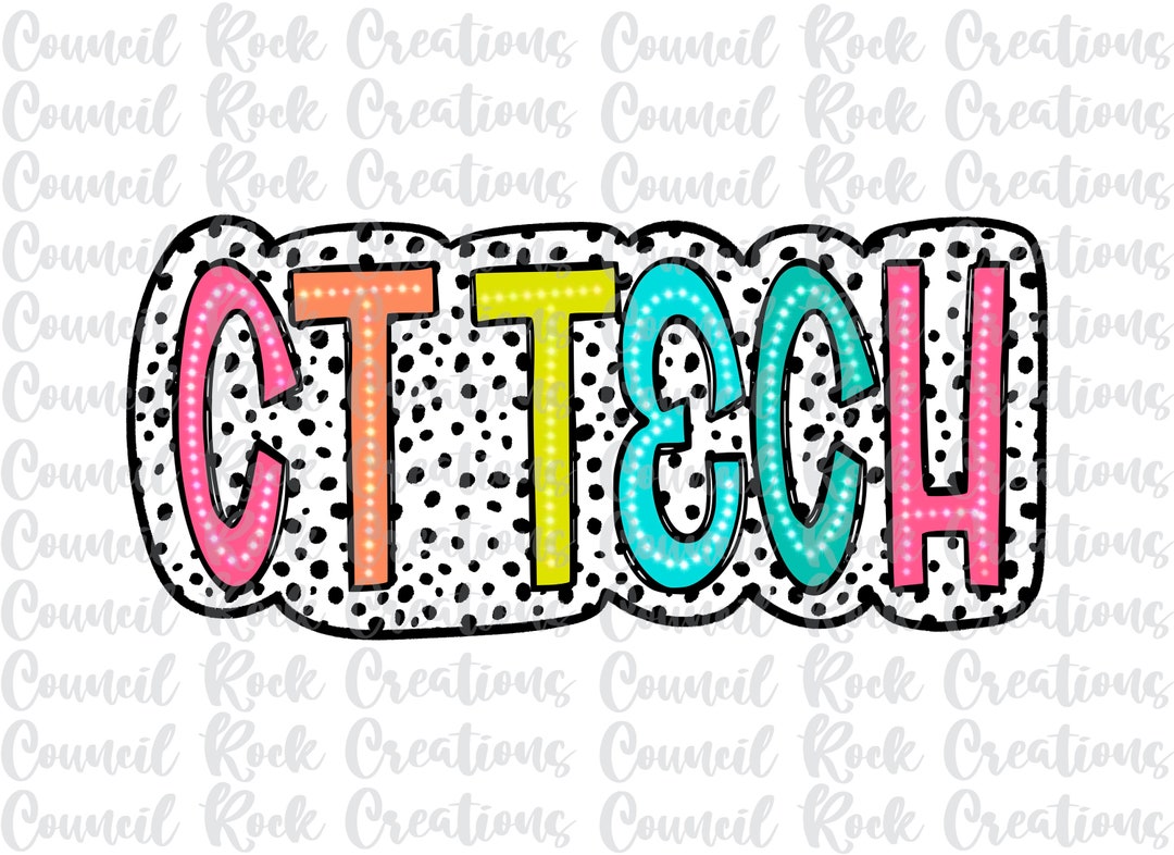 Ct Tech Sign CT Tech PNG, Colorful, Dalmatian Dots, Occupation, Digital File ...