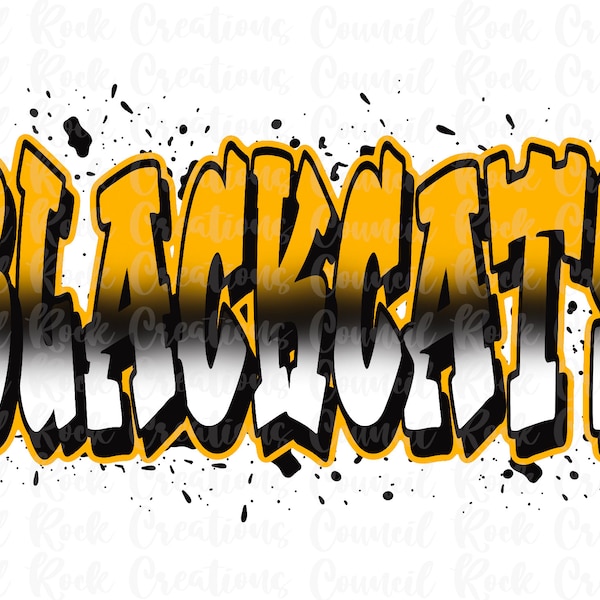 Blackcats PNG | Graffiti | School Spirit | Digital File | Sublimation Download