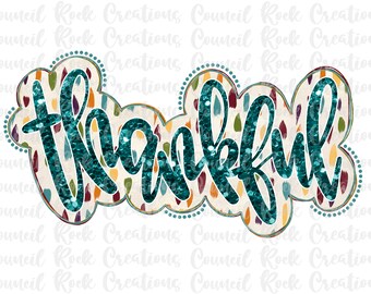 PNG glitterato con gratitudine / Scritto a mano / Autunno / Ringraziamento / File digitale / Download a sublimazione / DTF