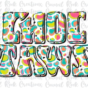 Choctaws PNG, Colorful Cheetah Print, School Spirit, Team Spirit, Digital File, Sublimation Download, DTF, Mascot