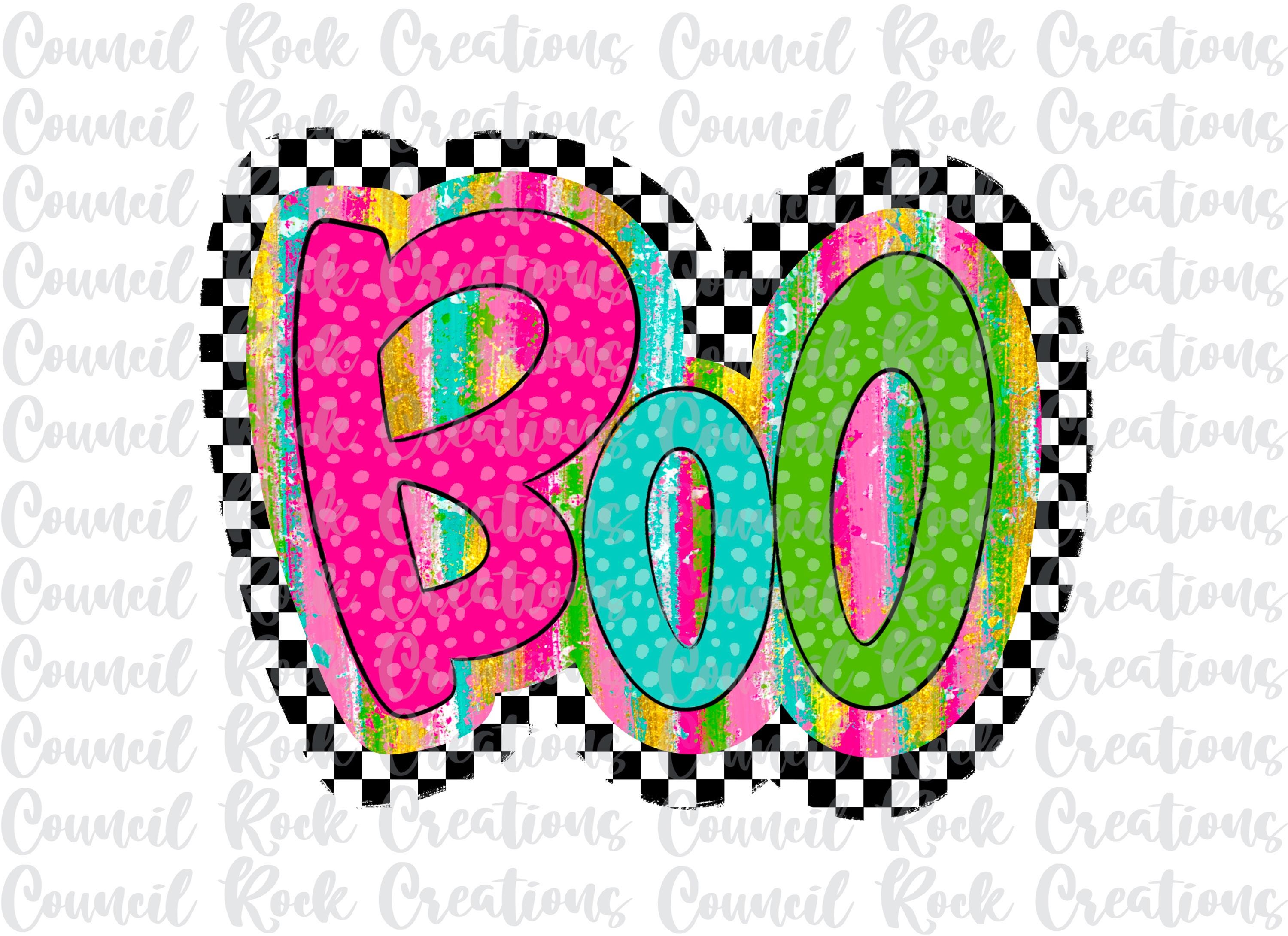 Boo PNG, Colorful Realistic Paint, Dots, Checkered, Hand Lettered ...