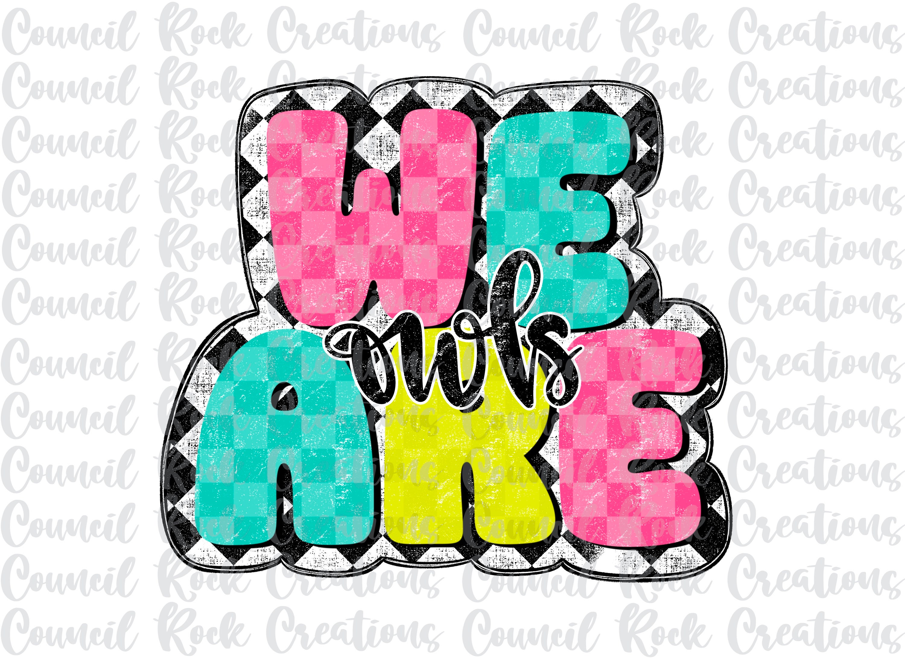 We Are Owls png, Distressed Colorful Checkered,  Mascot, School Spirit, Team Spirit, Digital File, S
