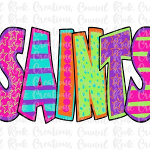 Saints PNG, Kolorowy, Duch szkoły, Duch zespołu, Plik cyfrowy, Pobieranie sublimacji, DTF