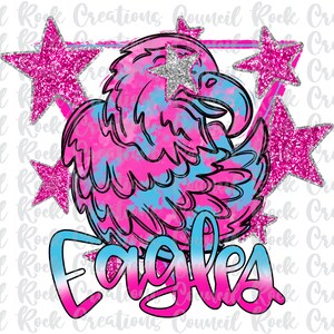 Eagles PNG, Preppy Mascot, Glitter Stars, School Spirit, Team Spirit, Digital File, Sublimation Download, DTF