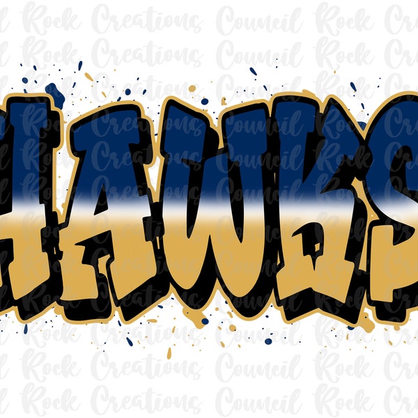 Hawks PNG | Graffiti | Digital File | Sublimation Download