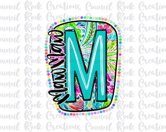 MawMaw Scribble Letter PNG, heller Paisley Blumenhintergrund, DTF, Sublimation, digitale Datei