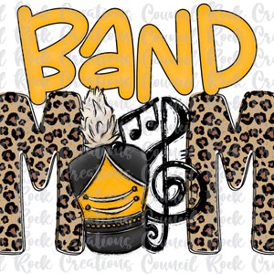 Band Mom PNG | Cheetah Print | Doodle Letters | Digital File | Sublimation Download