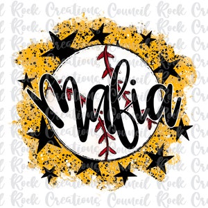 Mafia Baseball PNG | Splatter Background | School Spirit | Digital File | Sublimation Download | DTF