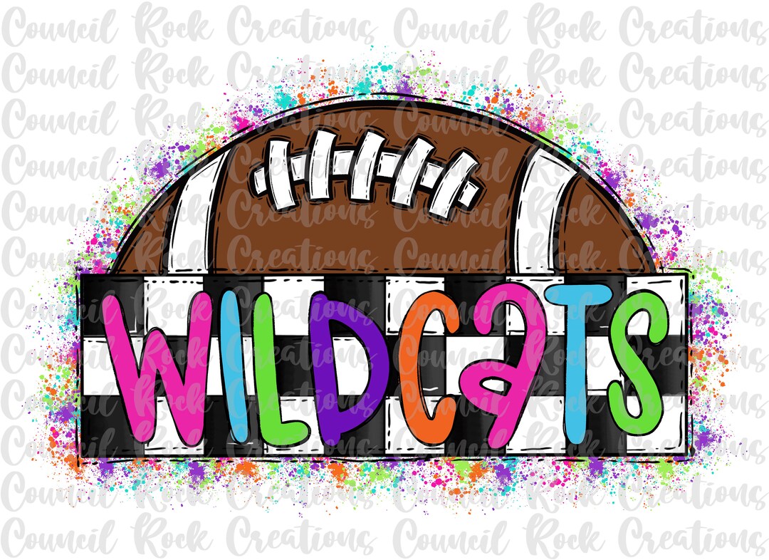 Colorful Wildcats Football PNG, School Spirit, Digital File ...