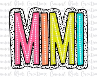 Mimi PNG, Bright Doodle, Dalmatian Dots, Digital File, Sublimation Download, DTF