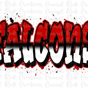 Falcons PNG, Graffiti, School Spirit, Digital File, Sublimation Download, DTF