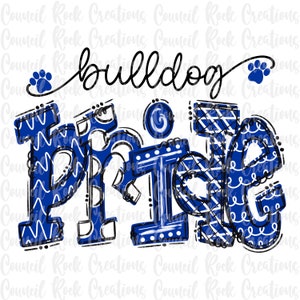 Bulldog Pride PNG | Doodle Letters | School Spirit | Digital File | Sublimation Download