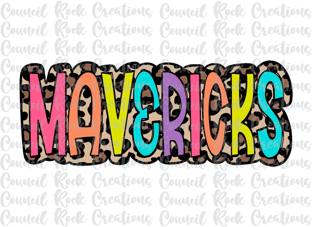 Mavericks PNG, Colorful, Leopard Print, Mascot, School Spirit, Team ...