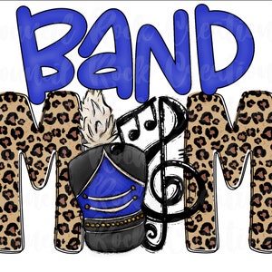 Band Mom PNG | Cheetah Print | Doodle Letters | Digital File | Sublimation Download