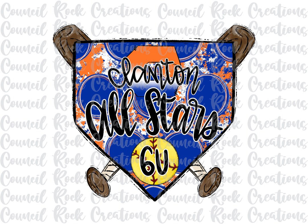 Clanton Softball PNG Graffiti Polka Dot Home Plate Game Etsy