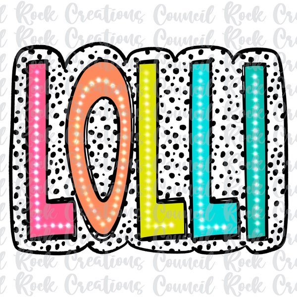 Lolli PNG, Bright Doodle, Dalmatian Dots, Digital File, Sublimation Download, DTF