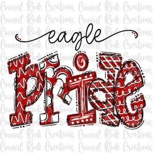 Eagle Pride PNG | Doodle Letters | School Spirit | Digital File | Sublimation Download