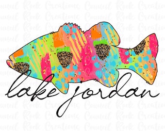 Lake Jordan, Fish, Summer, Digital File, Sublimation Download, DTF