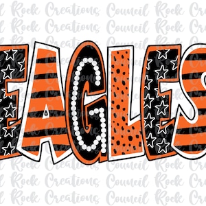 Eagles Fun Mascot PNG, School Spirit, Team Spirit, Digital Gile, Sublimation Download, DTF