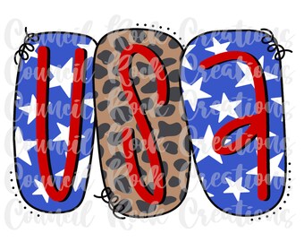 USA PNG | Stars | Animal Print | Digital File | Sublimation Download