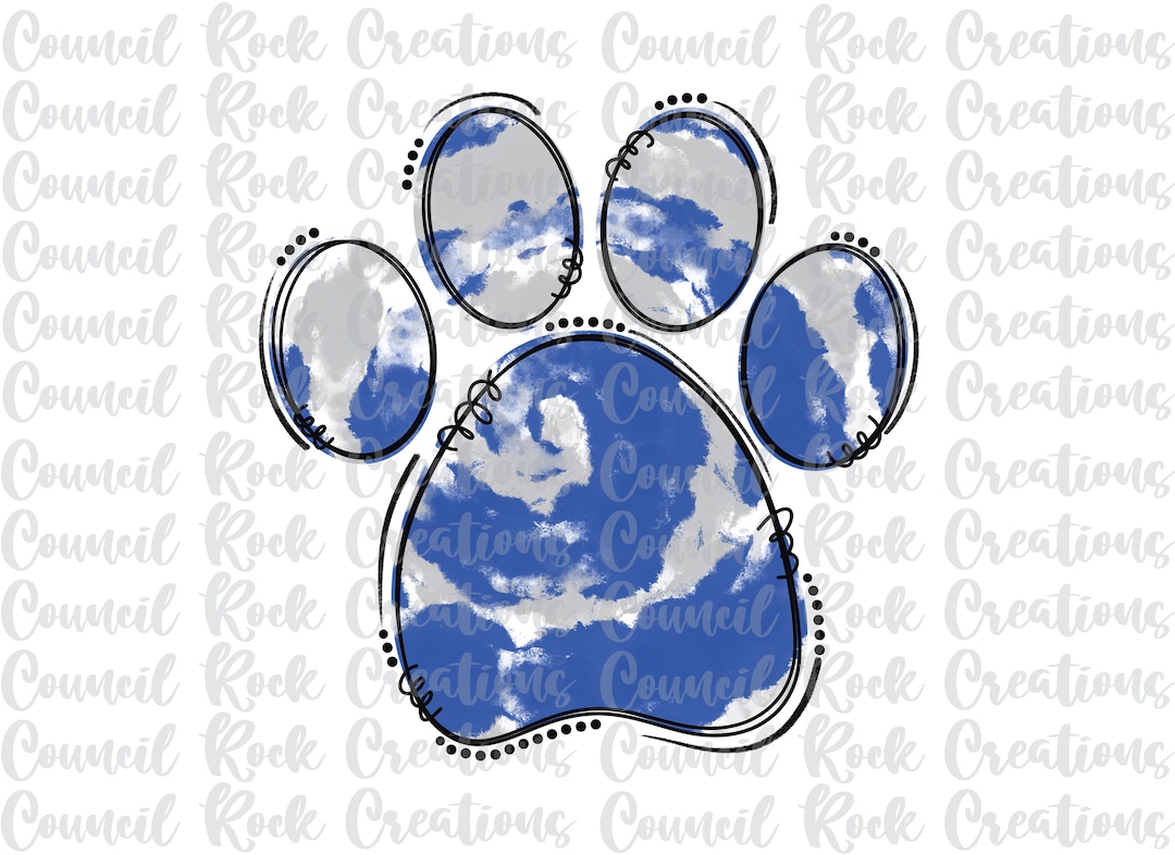 Tie Dye Paw Print PNG | School Spirit | Digital File | Sublimation ...