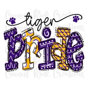 Tallassee Tiger Pride PNG | Doodle Letters | School Spirit | Digital File | Sublimation Download