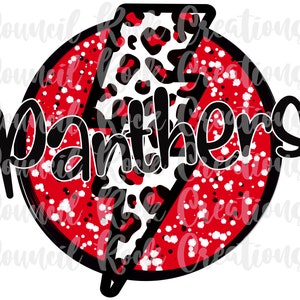 Panthers PNG | Lightning Bolt | Cheetah Print | Digital File | Sublimation Download