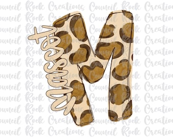Custom Made to Order PNG, Mascot, Neutral Leopard Print, Hand Lettered, School Spirit, Digital File, Sublimation Download, DTF
