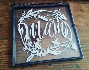 Mum Papercut Template - DIY papercut