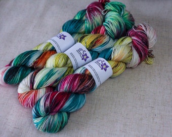 Hand dyed yarn 'May Space Club' yarn for knitting and crochet Rhapsodye Yarns superwash merino / nylon
