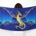 Blue dragon wings silk scarf - Magical guardian wings, Festival accessory, Fantasy shawl, Mystical sea creature, Fairy wedding, Medieval