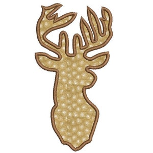 Deer head applique design - Deer embroidery pattern - Reindeer embroidery - Machine applique design - INSTANT DOWNLOAD - 4x4 5x7 6x10 size