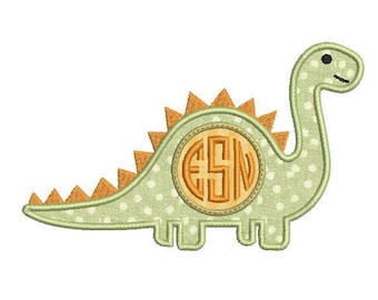 Dinosaurier Embroidery Design - Dino Applikation - Monogramm Rahmen - Maschinenstickerei Applikation Design - Instant download Muster