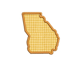 Georgia State Applique Design - Georgia embroiderydesign - State shape embroidery design- Machine embroidery design - INSTANT DOWNLOAD