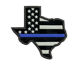 Texas applique ontwerp - Blauwe lijn borduurwerk ontwerp - Texas borduurwerk - Politie borduurwerk - Machine borduurwerk ontwerp - INSTANT DOWNLOAD