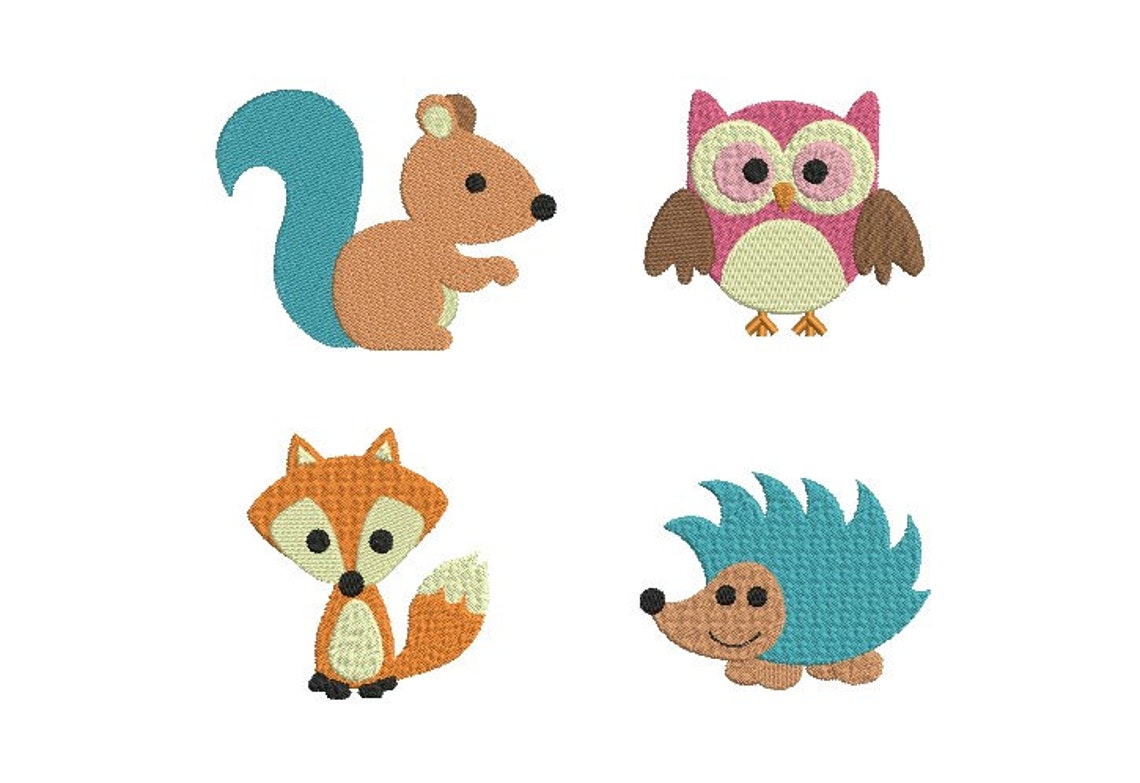 Woodland Animal Embroidery - Animal Embroidery - Forest Animals Design ...