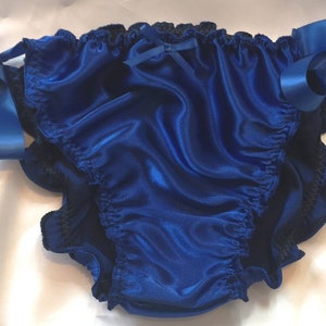 Made to Order..SATIN Tanga style "SISSY Knickers" with ribbon tie sides..any size..any colour