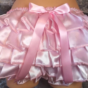 MADE TO ORDER..Satin Sissy Ruffle Bottom knickers..with satin ruffles..any size..any colour