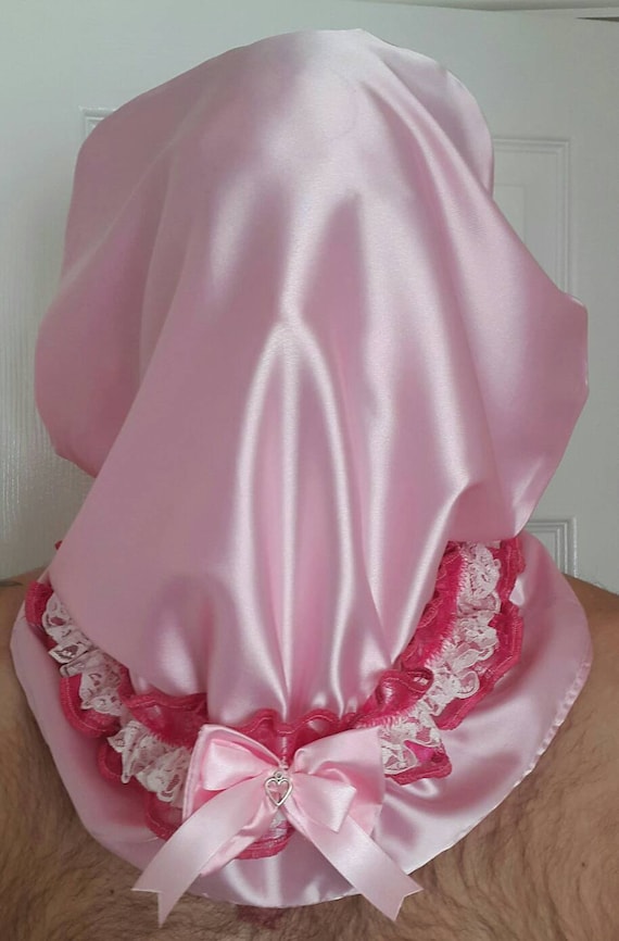 Made To Order Satin Sissy Fetish Bondage Hood Etsy Uk