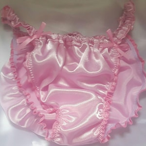 Made to Order.. SATIN Tanga style "SISSY" Knickers ..any size..any colour by SweetCheeks