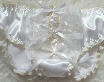 Made to Order* SATIN SISSY BRIDAL Knickers* any size any colour by SweetCheeks