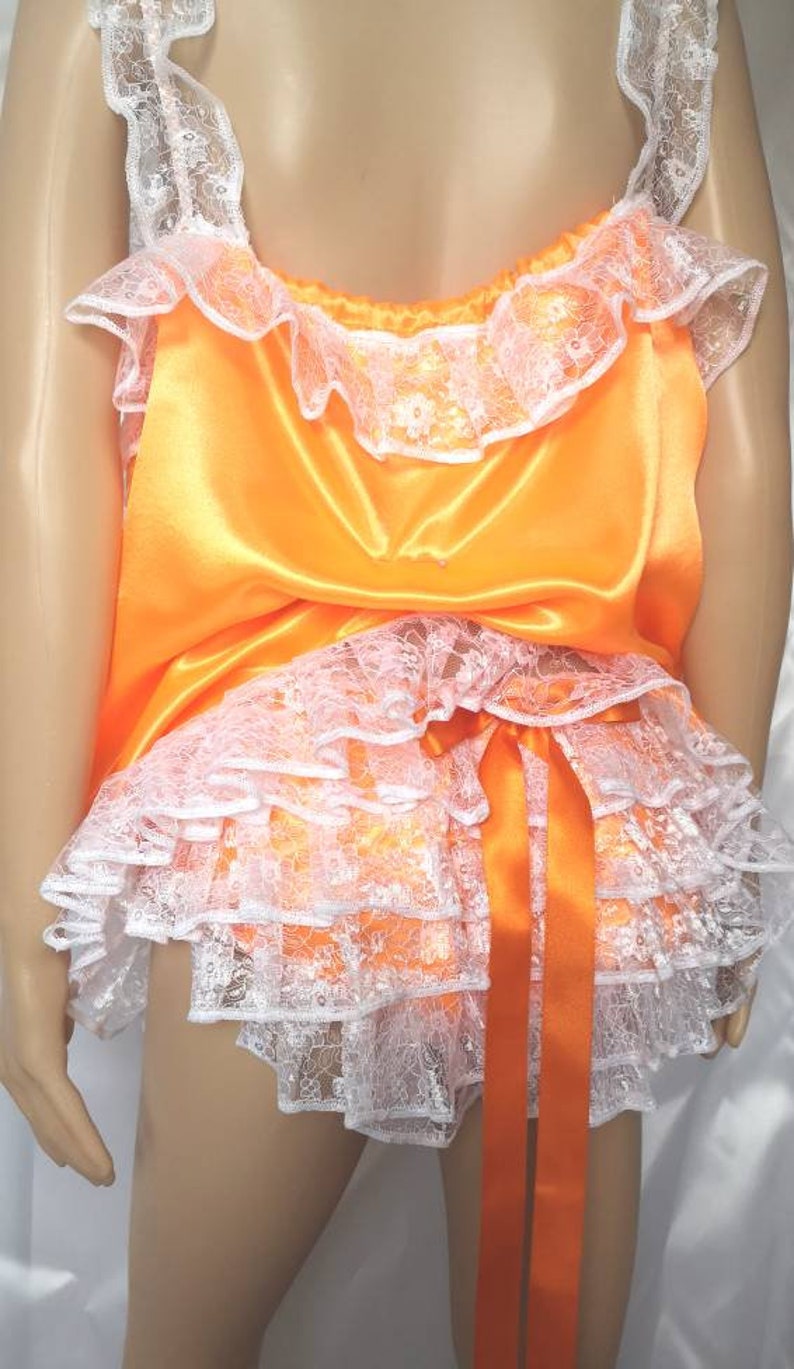 Made To Order Satin Sissy Camisole Top And Matching Ruffle Etsy Uk