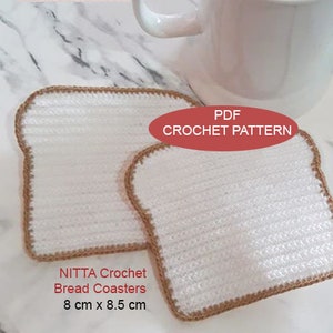 Crochet Bread Coaster PDF Pattern, bread crochet coasters, patterns&tutorials, drink coasters